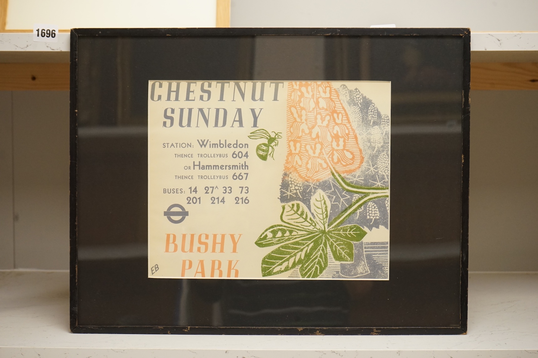 After Edward Bawden RA (1903-1989), 'Chestnut Sunday, Bushy Park', printed by the Curwen Press, colour lithograph, 24 x 28cm